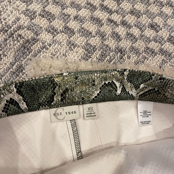 Cato Green Neutral Snakeskin Snake Print Fitted Pencil Skirt Size XS NEW - Picture 5 of 6